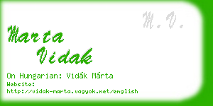 marta vidak business card