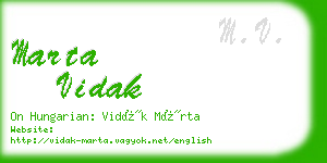 marta vidak business card